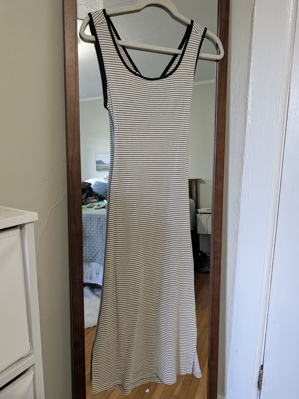 Velvet by Graham & Spencer Black and White Striped Tank Maxi Dress